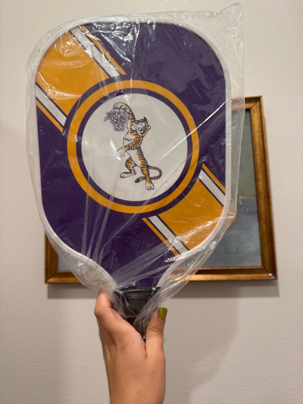 Louisiana state university LSU Purple & Gold Tiger Logo Pickleball Paddle